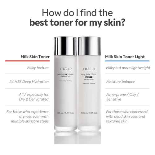 TIRTIR Milk Skin Rice Toner Light | Instant Hydration with 4% Niacinamide, Pantenol, Lightweight, Pore-Tightening, Vegan, Acne-Prone, Oily Skin, Fungal Acne Safe, Korean Skin Care, 0.67 Fl Oz