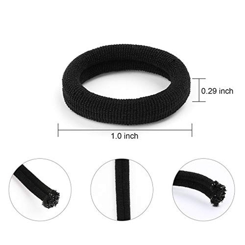 200Pcs Black Baby Hair Bands – Seamless Toddler Hair Ties