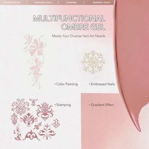Ombre Gel Nail Polish Kit - 9 Colors UV LED Soak Off