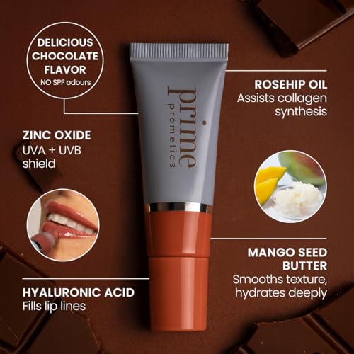 PRIME PROMETICS PrimeLip SPF 35 Lip Oil for Mature Women ? UVA & UVB Shield ? Intense, Long-Lasting Hydration ? Vibrant Color & Non-Sticky, Shiny Gloss (Nude Rose)