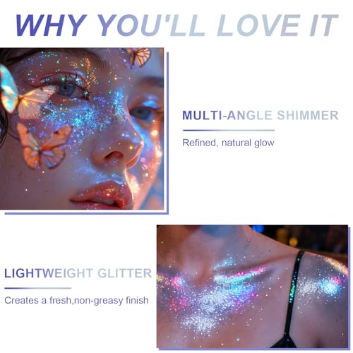 Roll-On Holographic Body Glitter Gel - Chameleon Color Changing