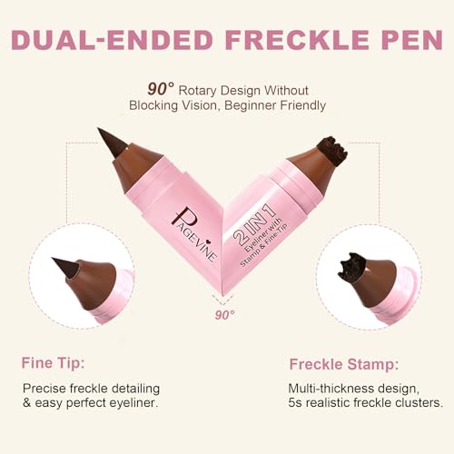 Rotating Freckle Pen & Stamp Duo - Natural Brown, Waterproof