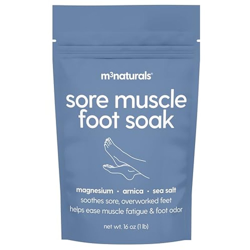 Sore Muscle Foot Soak with Magnesium & Arnica - 16 oz | Relaxing Bath Salts for Tired Feet