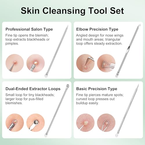 3-in-1 Blackhead Remover Tools Set with Silicone Scrubber