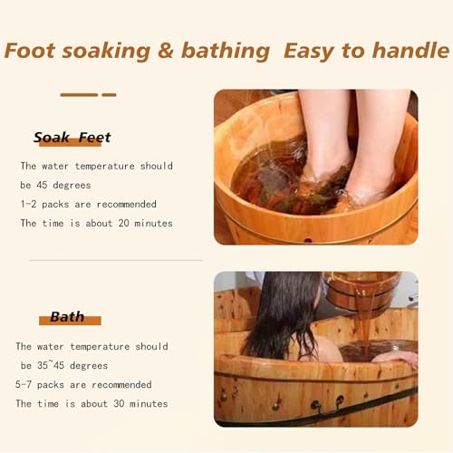 Herbal Foot Soak Bags - 30 Pack Natural Ginger & Mugwort Spa Pouches