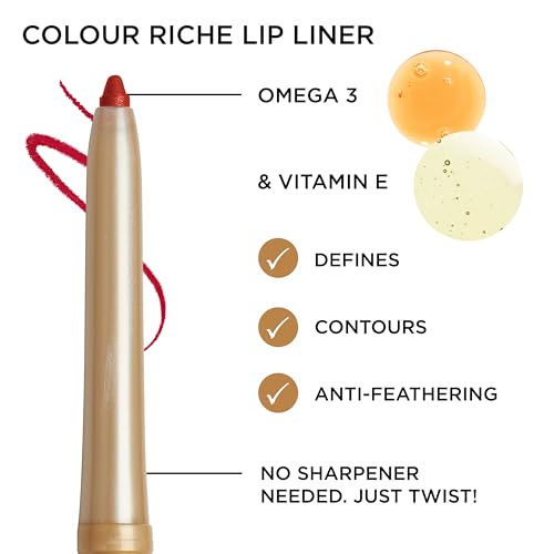 L¡¯Or?al Paris Colour Riche Satin Lipstick and Lip Liner Bundle, Worth It Lipstick & Au Naturale Liner, Pack of 2