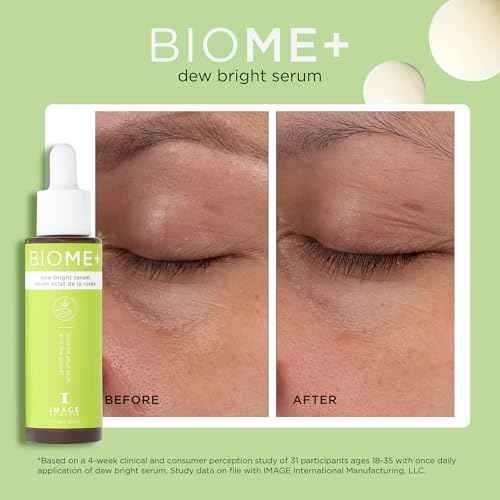 IMAGE Skincare, BIOME+ Dew Bright Serum, Microbiome Friendly Facial Serum, Boosts Luminosity and Enhances Elasticity