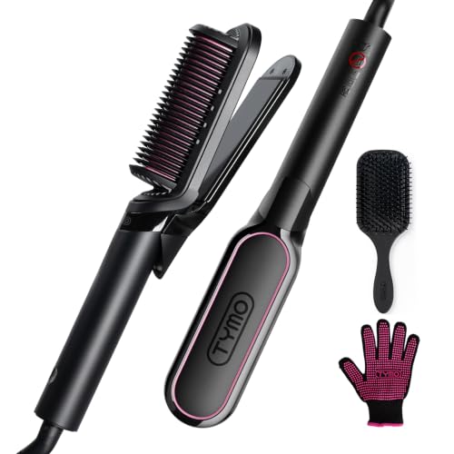 TYMO Flat Iron Hair Straightener Brush, 200M Ions, Anti-Frizz