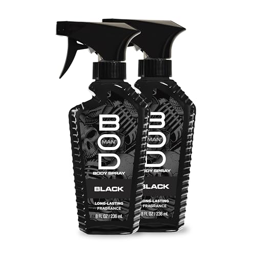 BOD Man Black Fragrance Body Spray, 8 fl oz (Pack of 2)