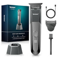 Body Hair Trimmer for Men - Kensen Electric Groin & Pubic Hair Trimmer, Rechargeable Ball Shaver Groomer, Waterproof Mens Body Groomer Kit for Sensitive Areas, Cordless for Wet/Dry Use (Gray)