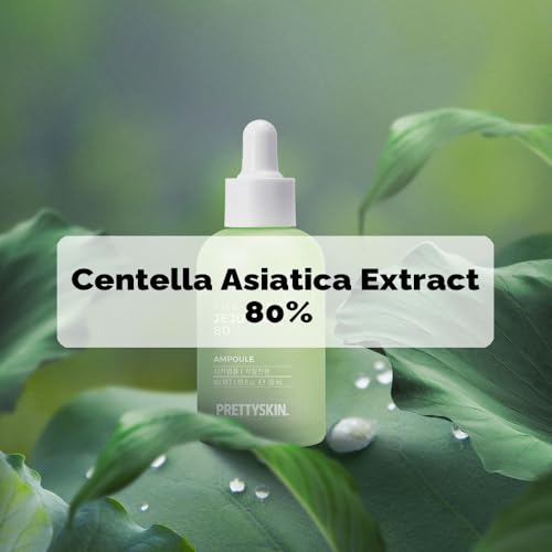 PRETTYSKIN Jeju Centella Asiatica 80% Soothing Ampoule ? Calming Serum for Sensitive Skin with Tea Tree & Flower Complex, Hypoallergenic & Dermatologist Tested 1.69 fl. oz.