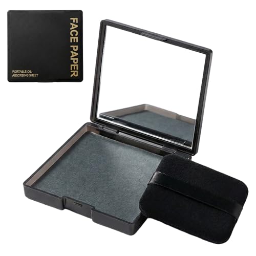 Oil Blotting Sheets for Face with Mirror & Puff - 200 Count