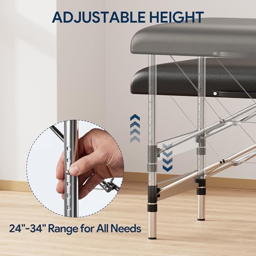 Brelley Portable Massage Table 22.8" Adjustable Height 490 lbs