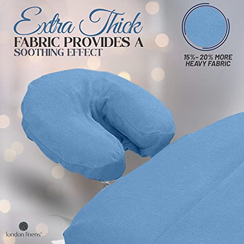 London Linens Extra Thick 100% Cotton Flannel Massage Face Cradle Cover 4 Pcs Baby Blue