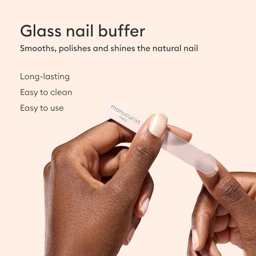 Glass Nail File Buffer & Cuticle Pusher Set for Manicure - Reusable Professional Nail Tools