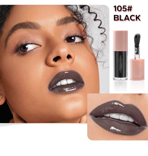 Black Glossy Lipgloss - Hydrating Non-Sticky High Shine