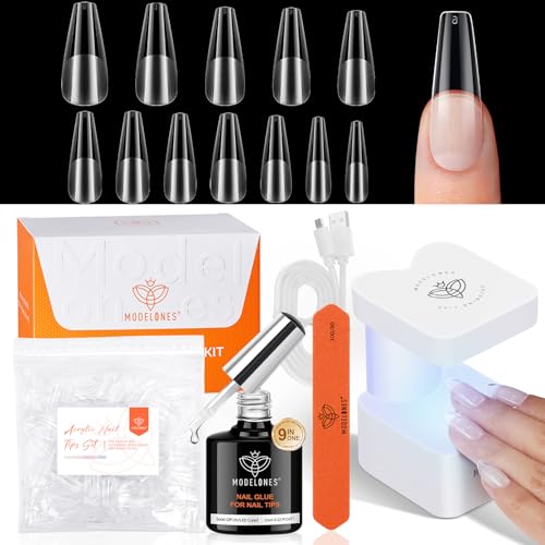 Modelones A9 Wired Long Coffin UV Nail Light & Gel Nail Kit for Salon at Home