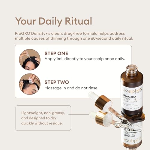 Soapbox ProGRO Density+ Hair Thickening Serum | Lightweight Scalp Serum for Thinning Hair | Supports Fuller-Looking, Stronger Hair, Clean Vegan Formula | 1 Month Supply, 1 oz