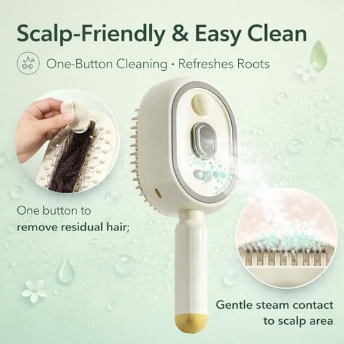 Electric Air Cushion Brush with Water Mist Spray for Frizzy Hair