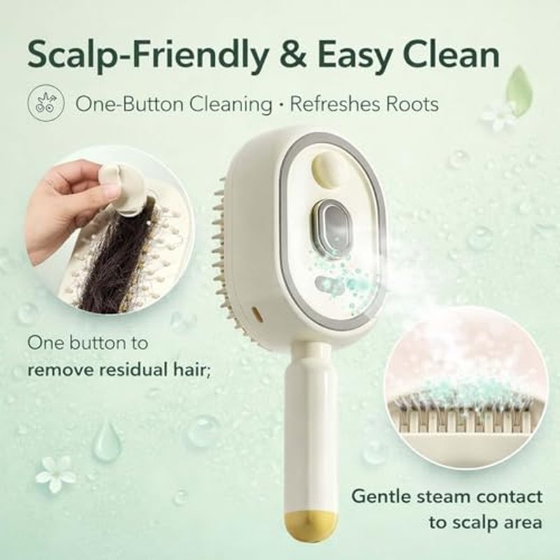 Electric Air Cushion Brush with Water Mist Spray for Frizzy Hair