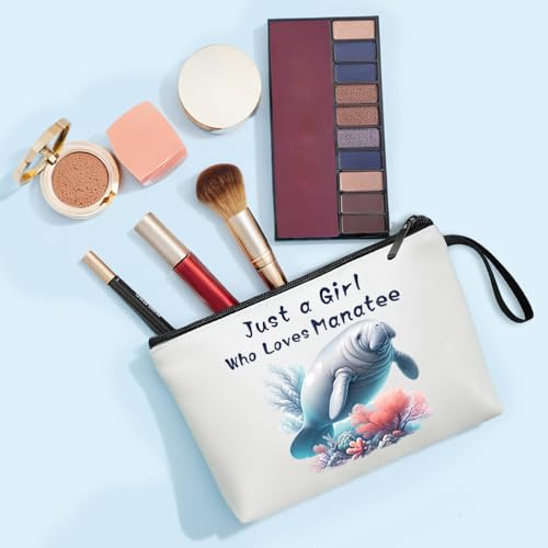 Cute Manatees Makeup Bag - Premium Travel Cosmetic Organizer