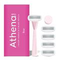 Athena Club Women's Rose 5-Blade Razor Kit with 5 Refill Blades – Gentle & Moisturizing