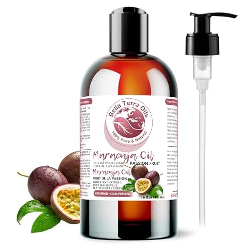Bella Terra Oils - Maracuja Seed Oil 16oz - Cold-Pressed Purity from Passion Fruit Seeds, Infused with Essential Minerals & Fatty Acids, A Beacon for Skin Care Enthusiasts