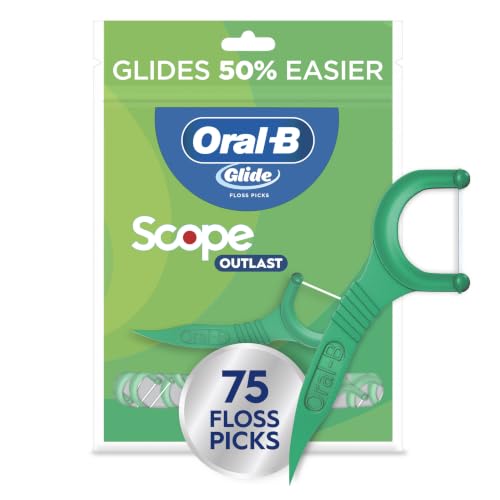 Oral-B Glide Mint Dental Floss Picks with Scope Outlast Flavor - 75 Count