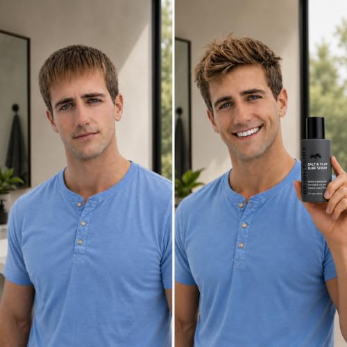 BRIGHTSIDE Sea Salt Spray for Men 6oz - Texturizing & Volumizing Hair Spray