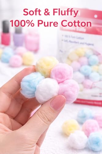 Cotton Balls Pack - 200 Soft, Lint-Free, Absorbent Makeup & Skincare Cotton