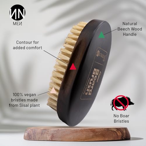Natnique Beard Care Gift Set ? Organic Jojoba Beard Conditioner with Vitamin E & Tea Tree + Vegan Beard Brush ? Natural Moisturizer & Grooming Kit for Men ? Softens, Hydrates & Reduces Itch