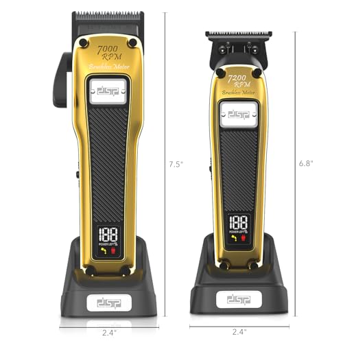 DSP Hair Clipper for Men Professional, BLDC Motor & DLC Coated Detachable Blade, Cordless Hair Trimmer Set for Barber with Charging Base, Men Hair Product Gift Set
