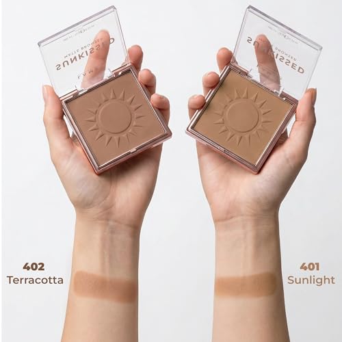 LAMEL Sunkissed Matte Bronzer Face Powder - Non-Shimmer, Long Lasting, Non-Greasy Bronzing Organic Makeup Formula - Matte Finish - Natural Tan Skin - N. 401-0.35oz.