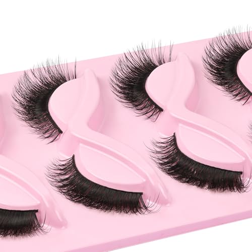 Veleasha Cat Eye Lashes 5 Pairs - Faux Mink False Eyelashes