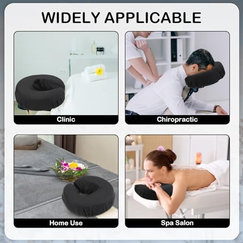 Microfiber Massage Table Face Cradle Covers - 12 Pack Reusable Headrest Covers