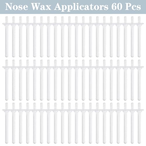 60 Pieces Rolybag Plastic Nose Wax Applicator Wands for Hair Removal & Nostril Cleaning