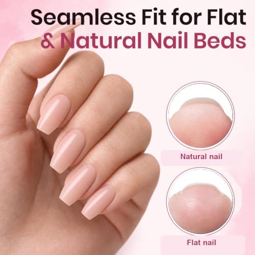Beetles Soft Gel Nail Tips Coffin Short 12 Sizes 288Pcs, Etched-free