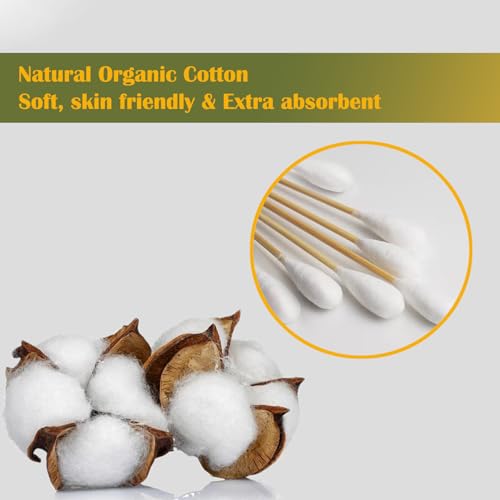 6-Inch Large Cotton Swabs with Bamboo Handles for Pet Care - 100 Pack