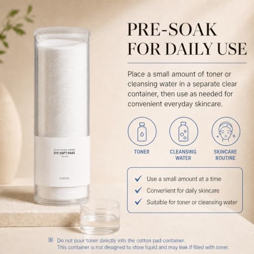 EUNYUL Soft Cotton Pads 350 Sheets - Lint-Free Facial Cleansing Pads