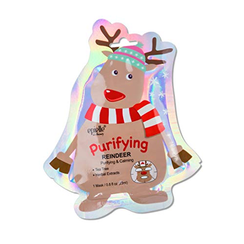Epielle Holiday Character Face Mask 4 Pack, Fun & Effective Korean Skin Care, Spa Party Favors, Stocking Stuffers, Birthday Gifts for Women, Self Care Gifts