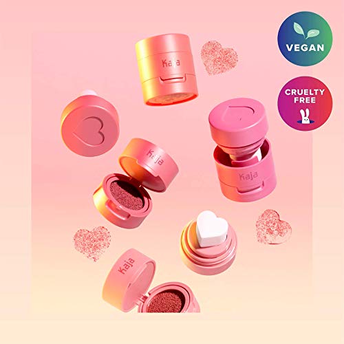 Kaja Blush - Cheeky Stamp | Gift, 7 Shades, Buildable & Blendable Shade with Heart-shaped Applicator, Rosy Finish, 01 Coy, 0.17 Oz