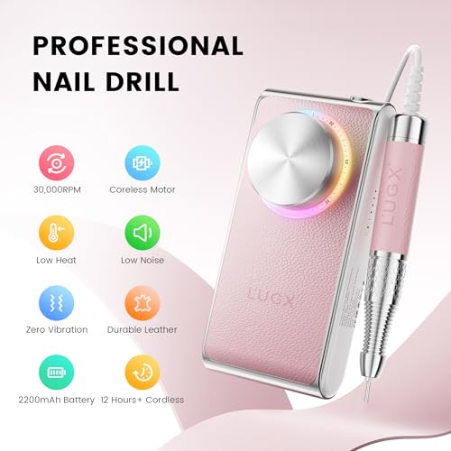 Professional Nail Drill Machine 30000RPM, Coreless Motor, Pink