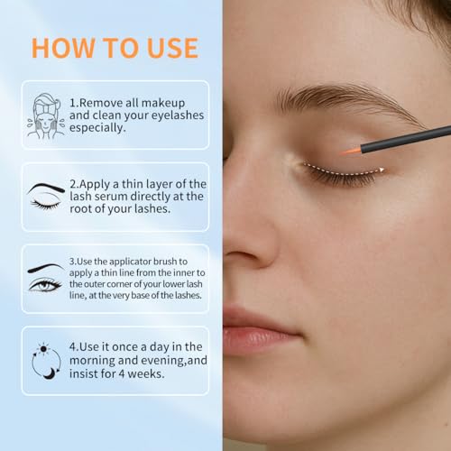 Lash Serum - Eyelash Growth Serum with Advanced Formula to Boost Longer, Thicker Fuller Looking Lashes Nourishing Lash For Eyelash Growth Vegan & Cruelty-Free for Sensitive Eyes 4ml