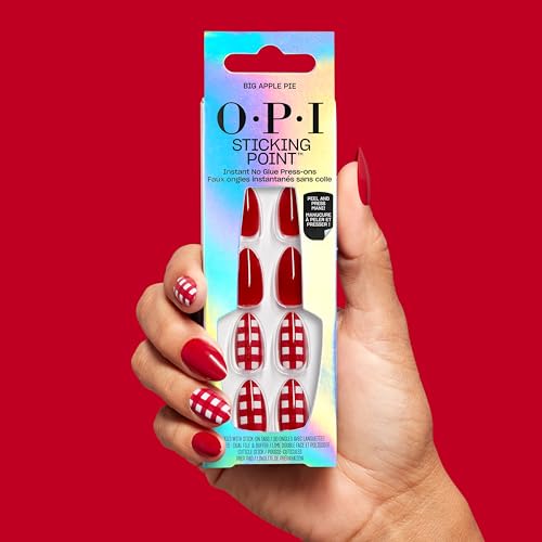 OPI Big Pie Short Almond Press-On Nails with Adhesive Tabs - No Glue, 30 Count