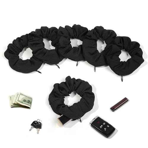 Pocket Scrunchies Holder Secret Hidden Compartment Items Velvet Hair Scrunchies Storage with Zipper Pocket for Women