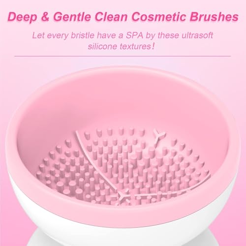 Electric Makeup Brush Cleaner & Dryer Machine - Portable Pink