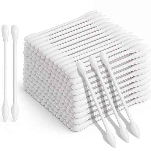Pointed Tip Cotton Swabs, 800 Count Double Precision Tips Cotton Swabs Round Head Cotton Buds with Paper Stick, Cotton Buds for Makeup