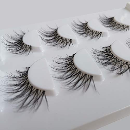 Crisscross Wispy False Eyelashes Extensions 5 Pairs Glamour Fake Mink Lashes, Winter