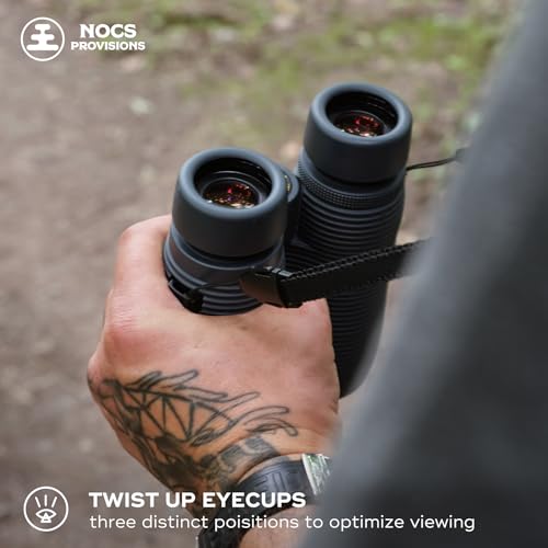 Nocs Provisions Pro Issue 10x42 Waterproof Binoculars, 10X Magnification, Phase Coated Bak4 Prism, Wide View Multi-Coated Lenses for Bird Watching, Wildlife Viewing & Stargazing - Talus Gray