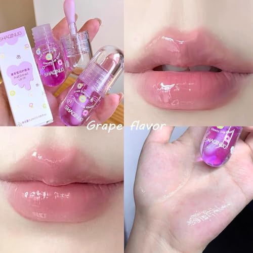 4-Pack Fruit Flavored Lip Gloss Oil Set with Hydrating Jelly Formula